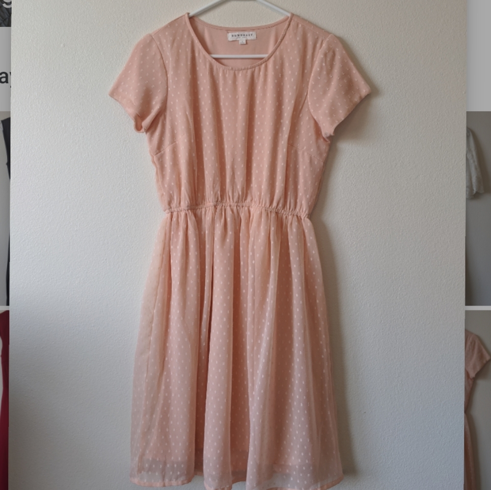 Light pink dress with polkadots